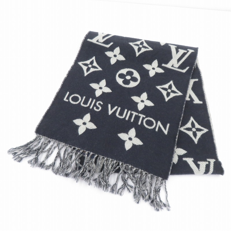 【中古】LOUIS VUITTON | ルイ・ヴィトン エシャルプ シンプリ― LV えり巻き M79503 黒いこと【瀬戸大橋店】