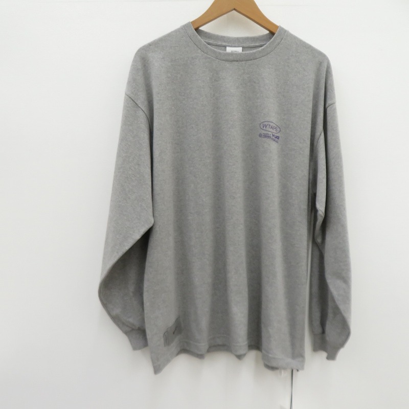 【中古】W)TAPS | ダブルタップス PROTECTED BY/LS/COTTON 長袖Ｔシャツ 252ATDT-LTM02S 薄墨色 大きさ：2【瀬戸大橋店】
