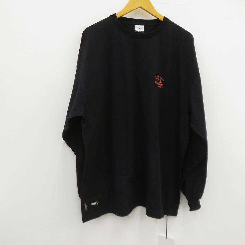 【中古】W)TAPS | ダブルタップス PROTECTED BY/LS/COTTON 長袖Ｔシャツ 252ATDT-LTM02S ブラック サイズ：3【瀬戸大橋店】