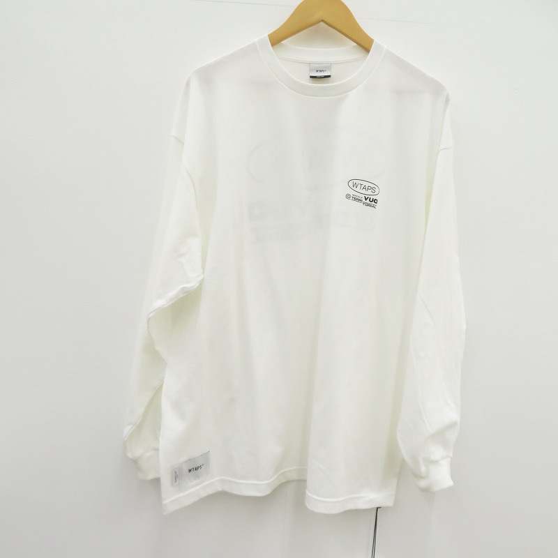 【中古】W)TAPS | ダブルタップス PROTECTED BY/LS/COTTON 長袖Ｔシャツ 252ATDT-LTM02S ホワイト サイズ：3【瀬戸大橋店】