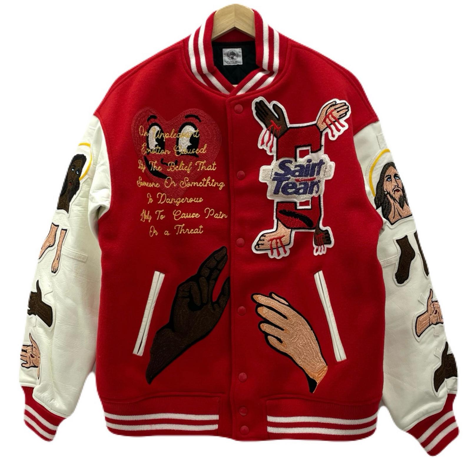 【中古】SAINT MICHAEL | セントマイケル　セイントマイケル　22SS STUDIUM JACKET スタジャン SM-S22-0000-058 レッド サイズ：L【尾張小牧店】