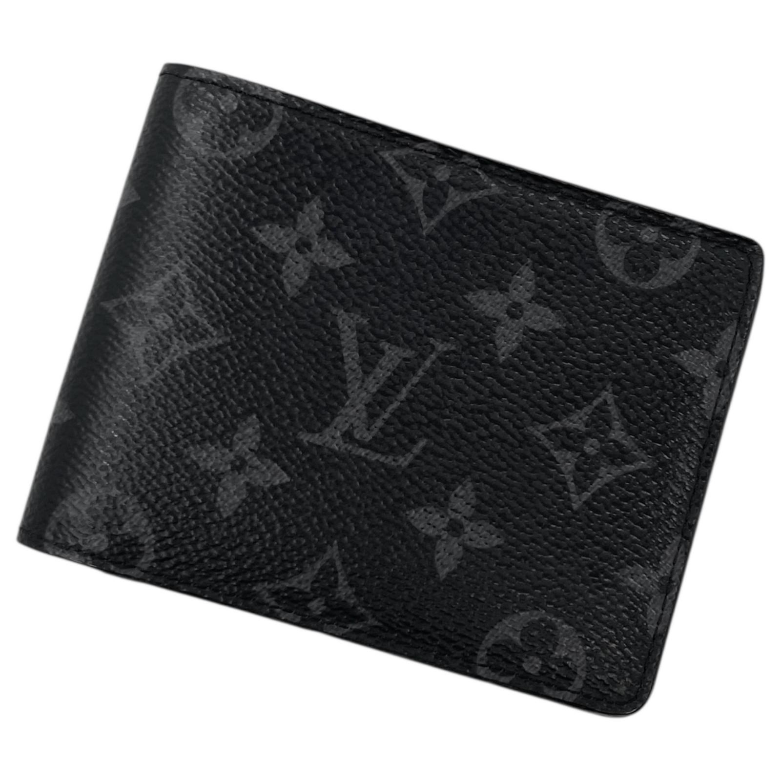 【中古】LOUIS VUITTON | ルイ・ヴィトン ポルトフォイユ ミュルティプル モノグラム エクリプス 二つ折り財布 M61695 ブラック【尾張小牧店】