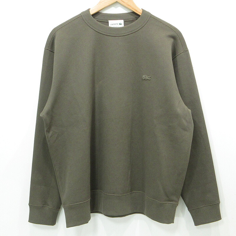 【中古】LACOSTE | ラコステ ロゴタイプ紋章長袖トレーナー SH9359 カーキ緑であること 大きさ：L(US)【三重中央局】