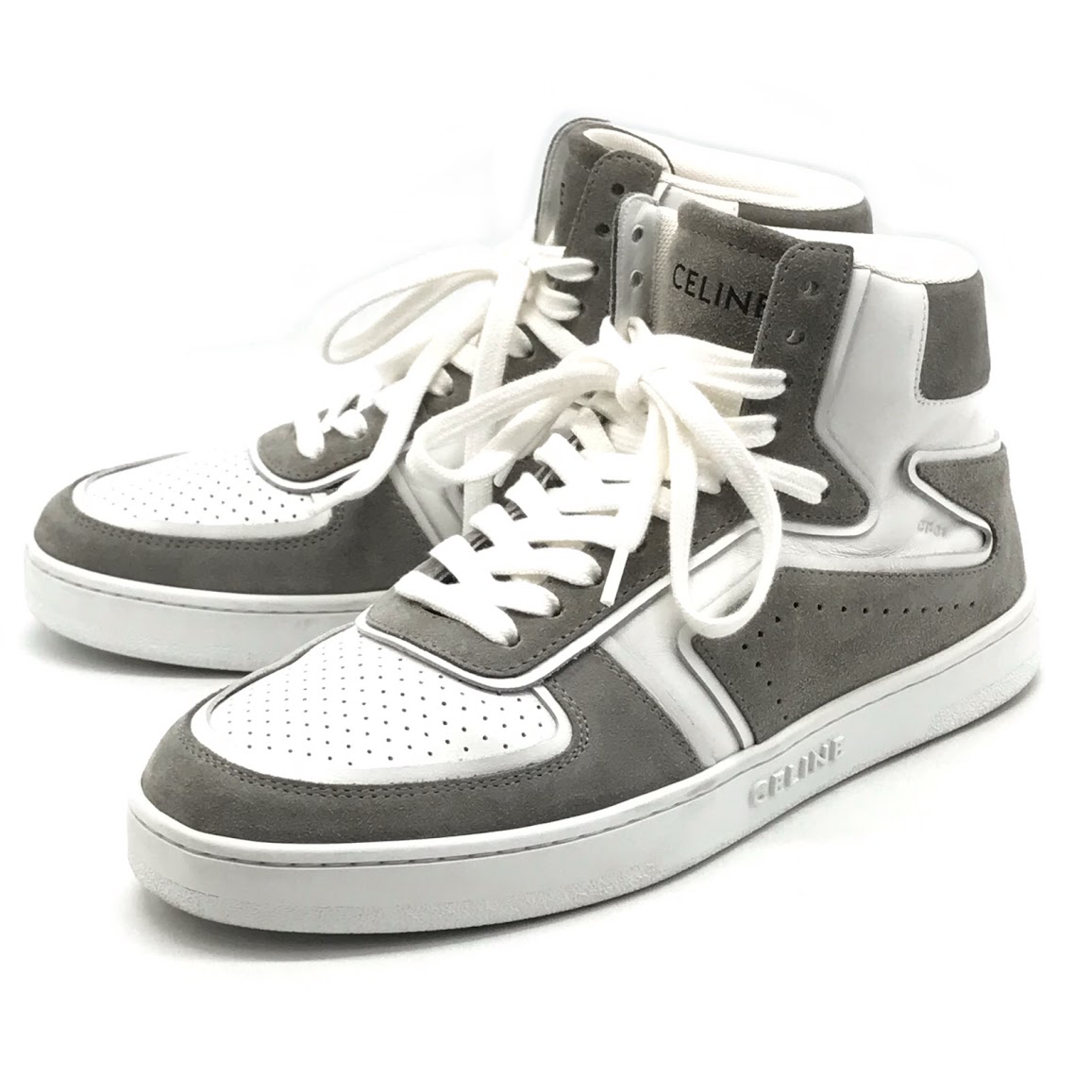 【中古】CELINE | セリーヌ CT-01 ハイカットスニーカー スニーカー RM0263 薄墨色×白いこと 大きさ：40【倉吉店】