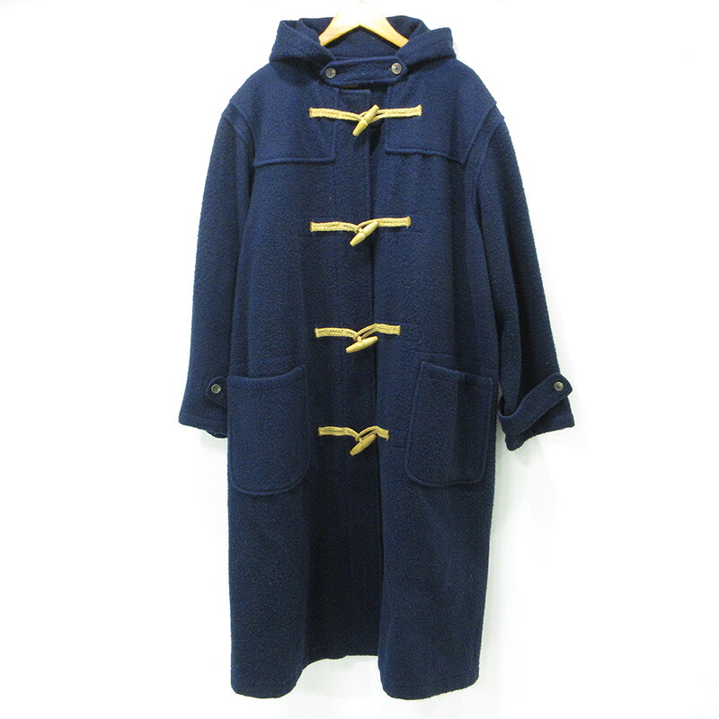 【中古】POLO RALPH LAUREN | ポロ・ラルフローレン ダッフルコート フード付きウールコート 80's~90's PMJ-CJR-RL-HA-0708 ネイビー サイズ:L【三重本店】|お宝市番館