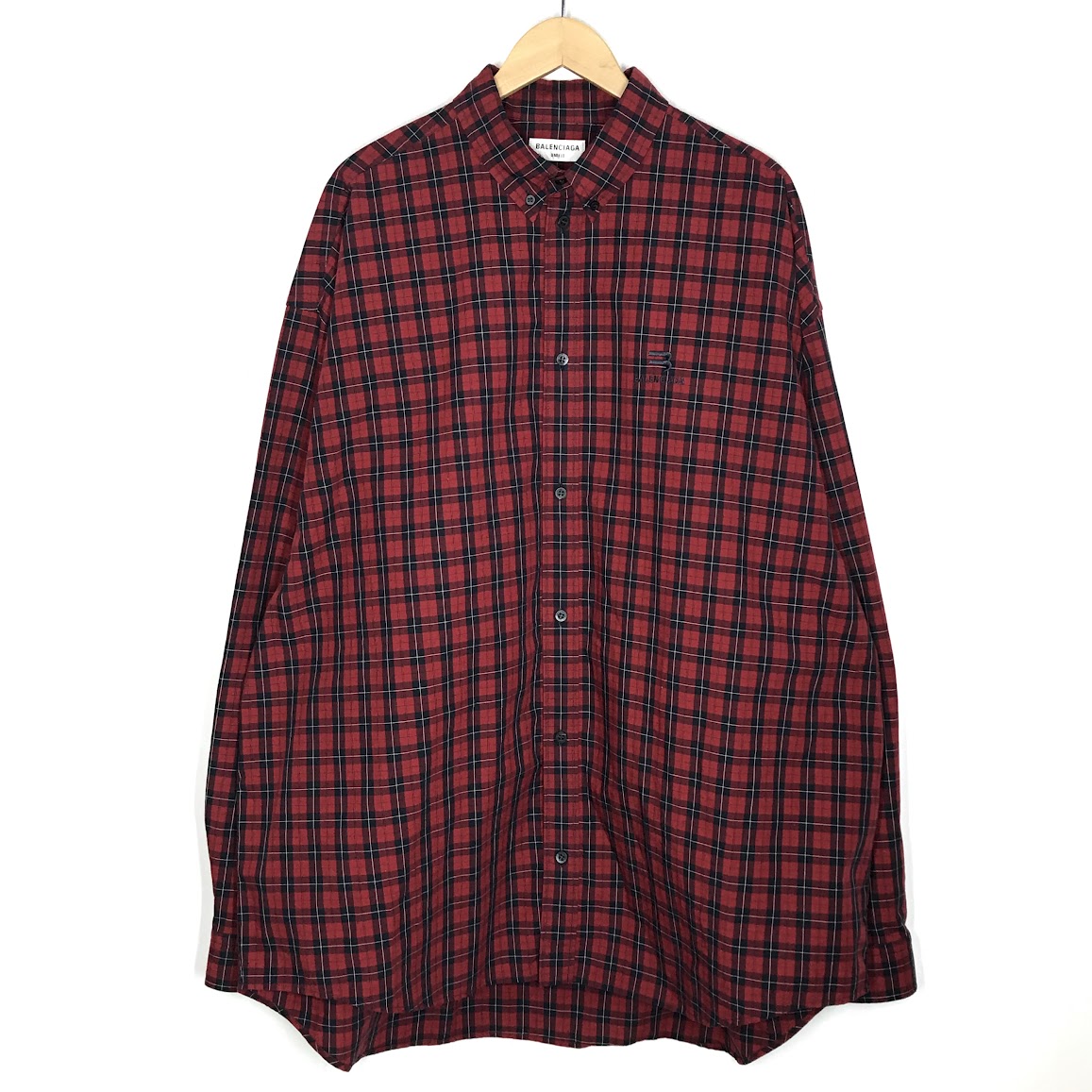 【中古】BALENCIAGA | バレンシアガ ロゴタイプ刺しゅう 読み合わせるプルオーバー 長袖プルオーバー 681004 赤いこと 大きさ：XXS【倉吉店】