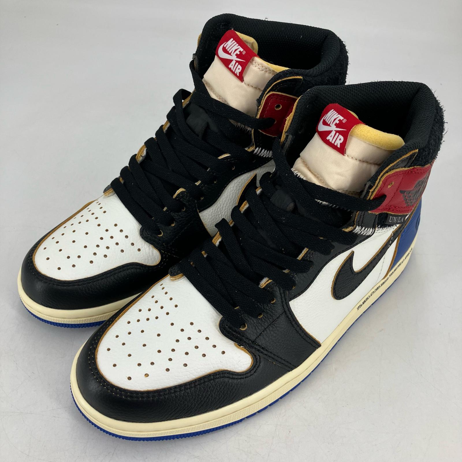 【中古】NIKE AIR JORDAN | ナイキ 大気圏 ジョーダン Air Jordan 1 High OG \u0027Black/Varsity Red\u0027 スニーカー IO7847-002 青碧 27珊【イオン広店】
