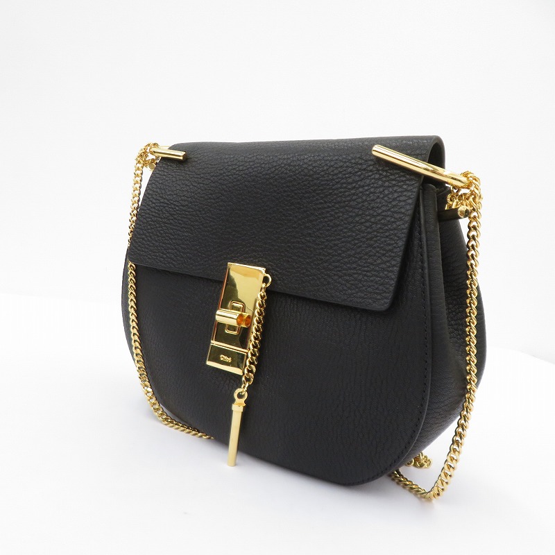 【中古】Chloe | クロエ ドリュー チェーンショルダー ショルダーバッグ 3S1031 944 ブラック【瀬戸大橋店】
