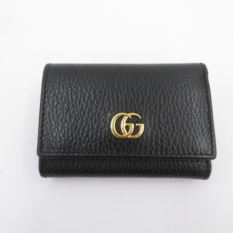 【中古】GUCCI | グッチ GGマーモント 三つ折り金入れ 644407・525040 黒いこと【瀬戸大橋店】