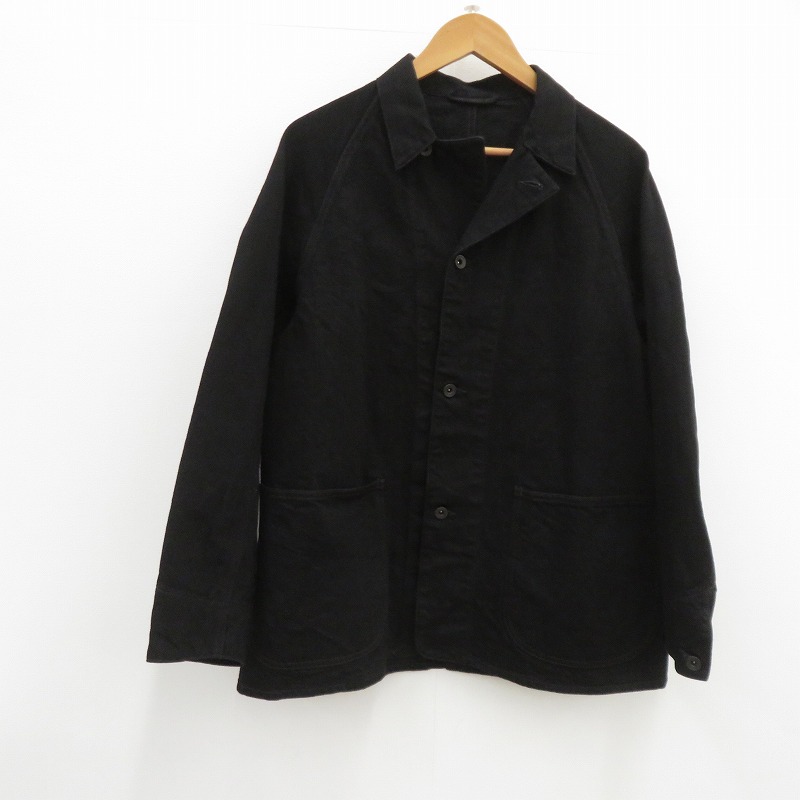 【中古】COMOLI | コモリ ブラックデニム ワークジャケット カバーオール C03-01002 ブラック サイズ：1【瀬戸大橋店】