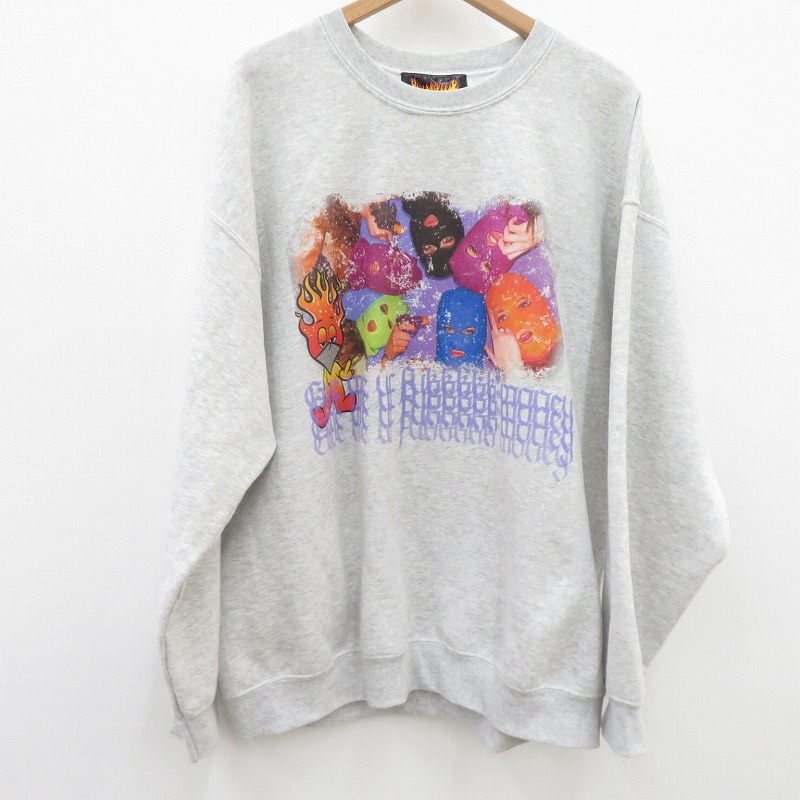 【中古】CVTVLIST | カタリスト GIVE ME MONEY CREWNECK 流汗 22SB100301 薄墨色 大きさ：1【瀬戸大橋店】