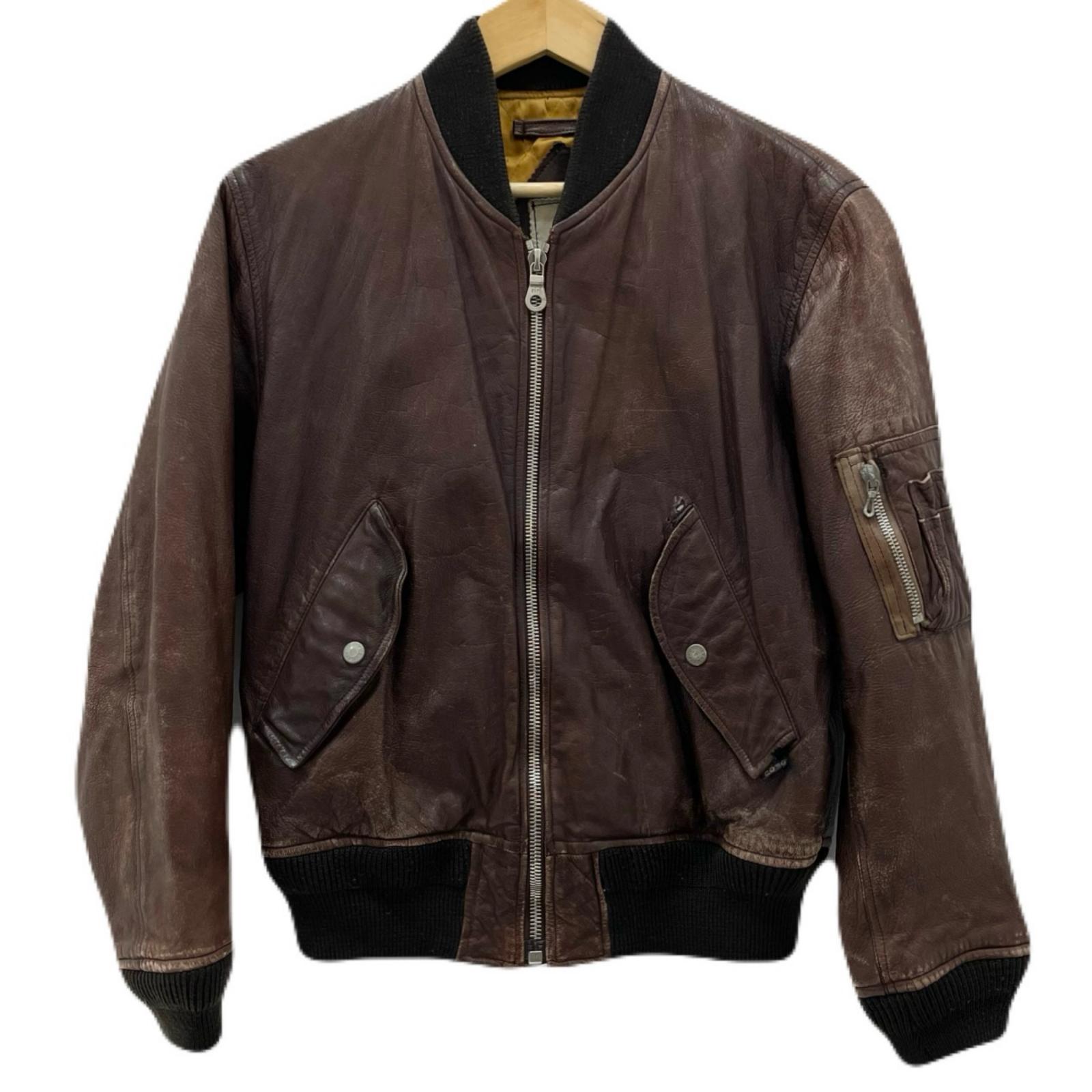 【中古】OLD | 年寄りの MA-1 なめし革 ミリタリー上衣 赤銅色 大きさ：M【尾張小牧店】