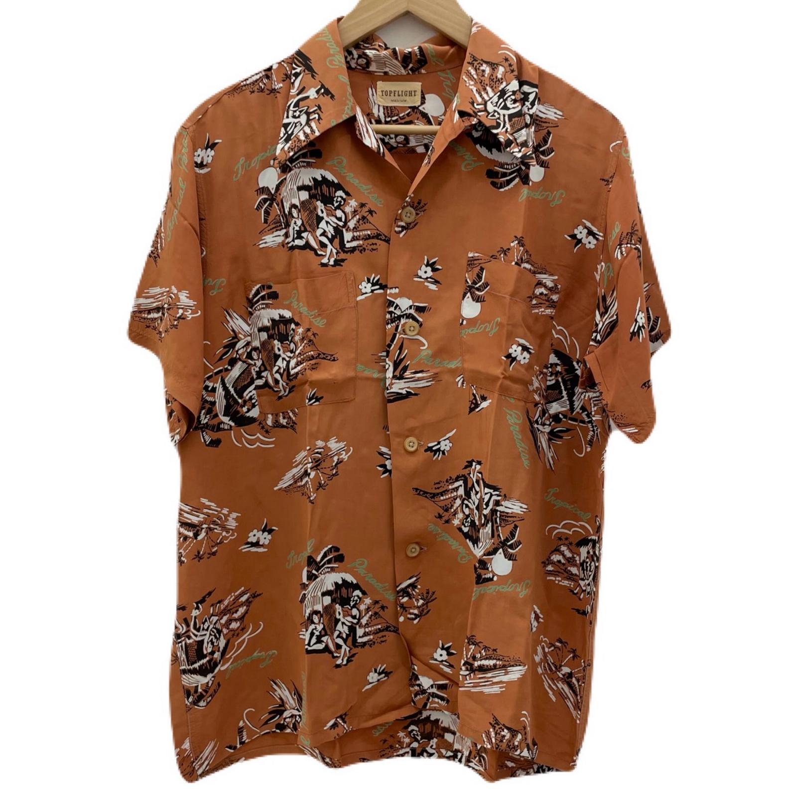 【中古】VINTAGE | ビンテージ 50'S TOPFLIGHT　アロハシャツ オレンジ サイズ：M【尾張小牧店】