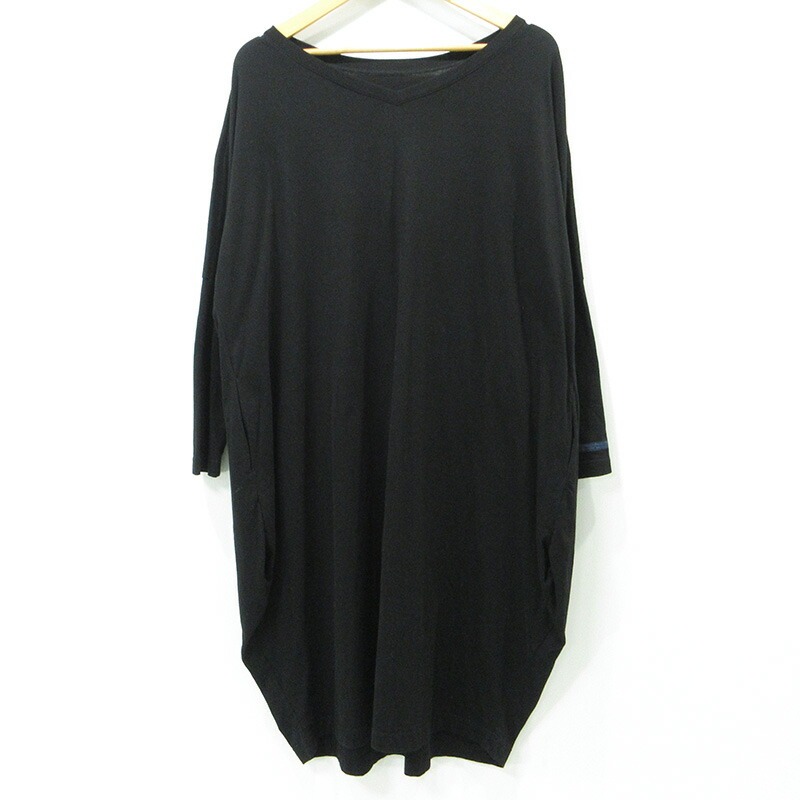 【中古】Yohji Yamamoto | ヨウジヤマモト REGULATION 定まり Vのど首長袖衣裳 ティーシャツ衣裳 FT-T83-002 黒いこと 大いさ：2【三重中央局】