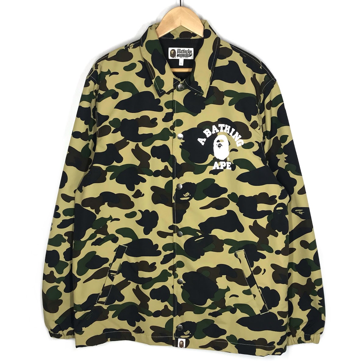 【中古】A BATHING APE | アベイシングエイプ 1ST CAMO COACH JACKET コーチジャケット ナイロン上衣 1K30140005 一塁手家鴨 大いさ：L【倉吉店】