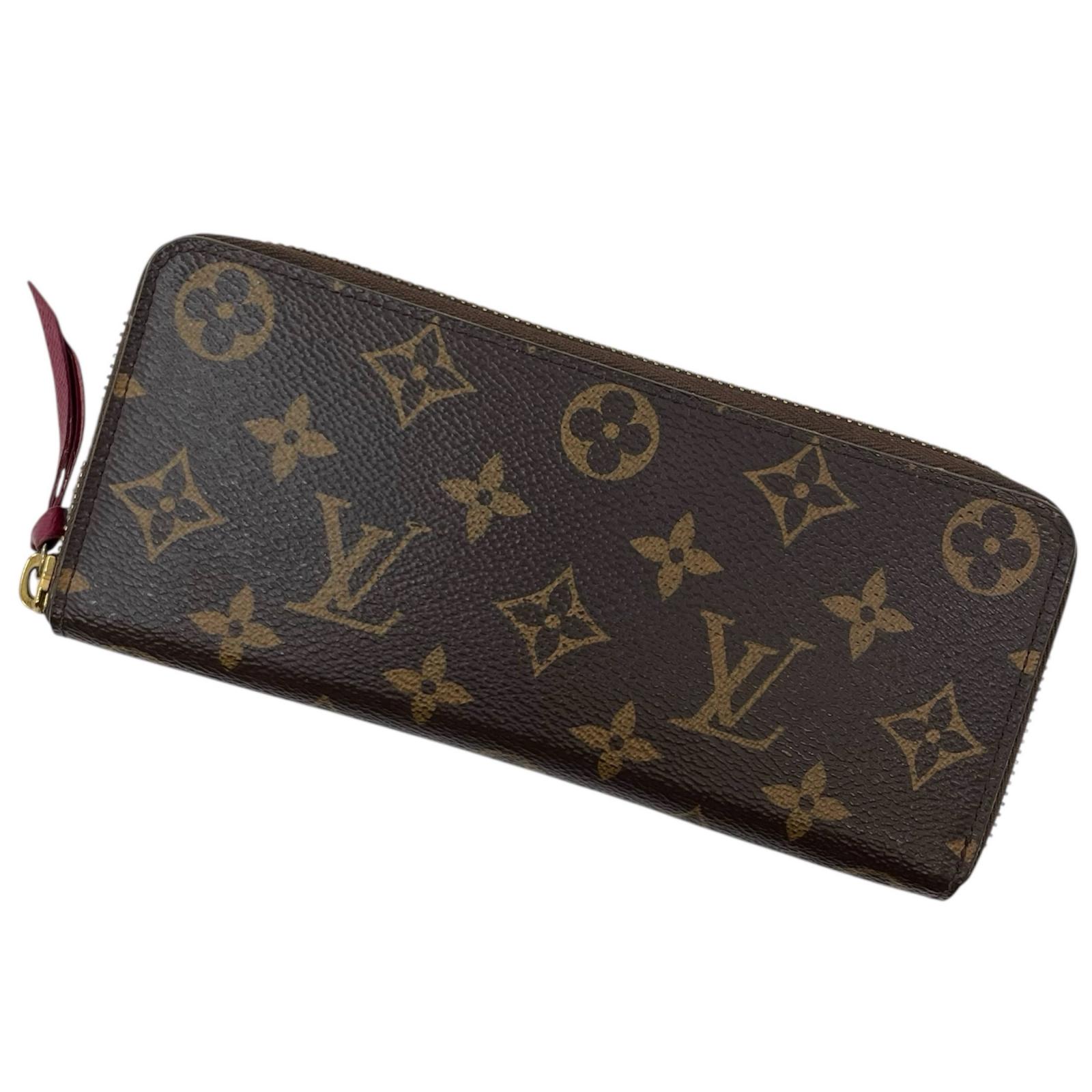 【中古】LOUIS VUITTON | ルイ・ヴィトン ポルトフォイユ クレマンス モノグラム ラウンドジッパー長紙入れ M60742 赤銅色 フューシャ【尾張小牧店】