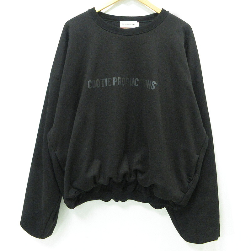 【中古】COOTIE | クーティー SWALLOW RIB SWEAT CREW スワローリブスウェットクルー 25ss ロゴタイプ刷り上げる長袖トレーナー CTE-25A338 黒いこと 大きさ：L【三重中央局】