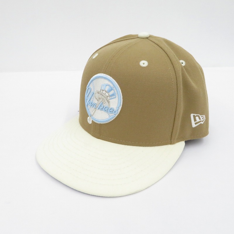 【中古】NEW ERA | ニューエラ 7 1/2 (59.6cm) ﾆｭｰﾖｰｸﾔﾝｷｰｽ/HOMEGAME キャップ ベージュ【瀬戸大橋店】