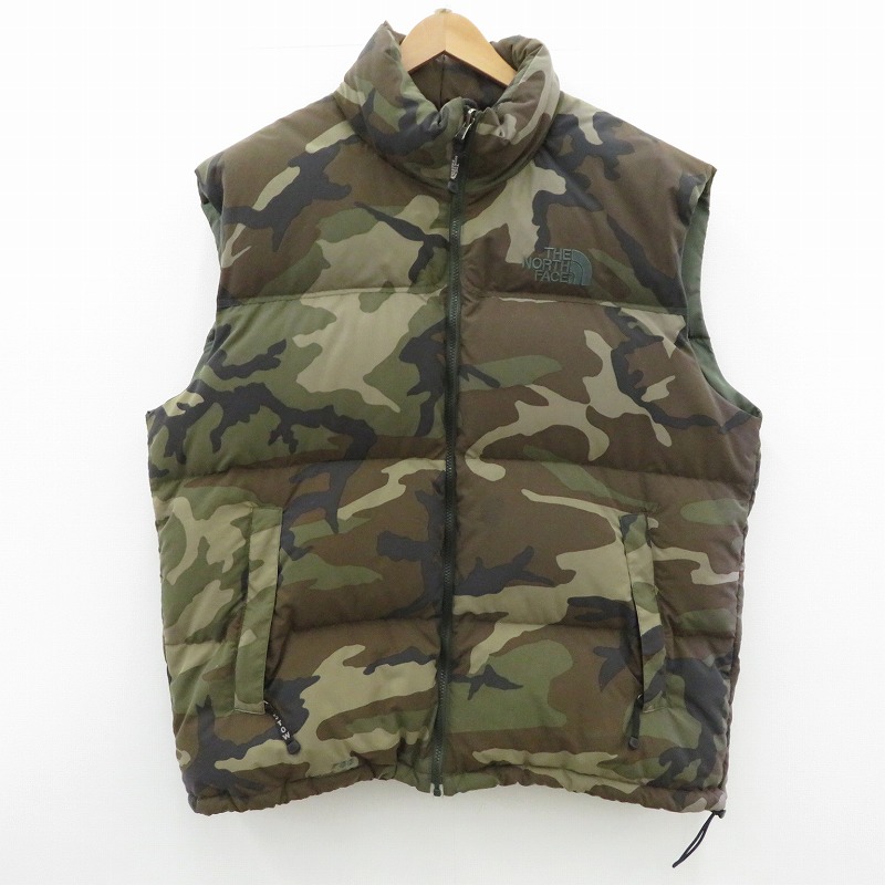 【中古】THE NORTH FACE | ザ・ノースフェイス Vintage/Nuptse Down Vest ダウンベスト カモ サイズ：XXL【瀬戸大橋店】｜お宝市番館