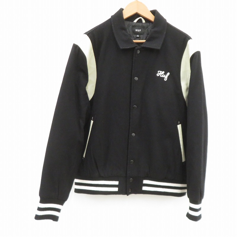 【中古】HUF | ハフ SONG VARSITY JACKET スタジャン 黒いこと 大きさ：M【瀬戸大橋店】