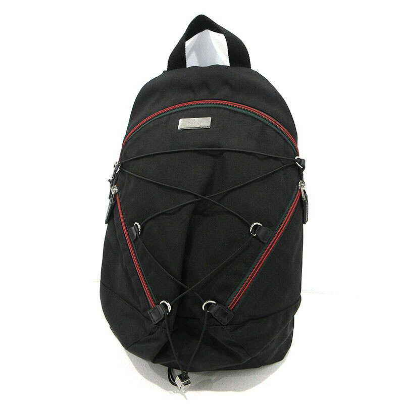 【中古】GUCCI | グッチ シェリーライン リュック・デイパック 122348 ブラック【三重本店】