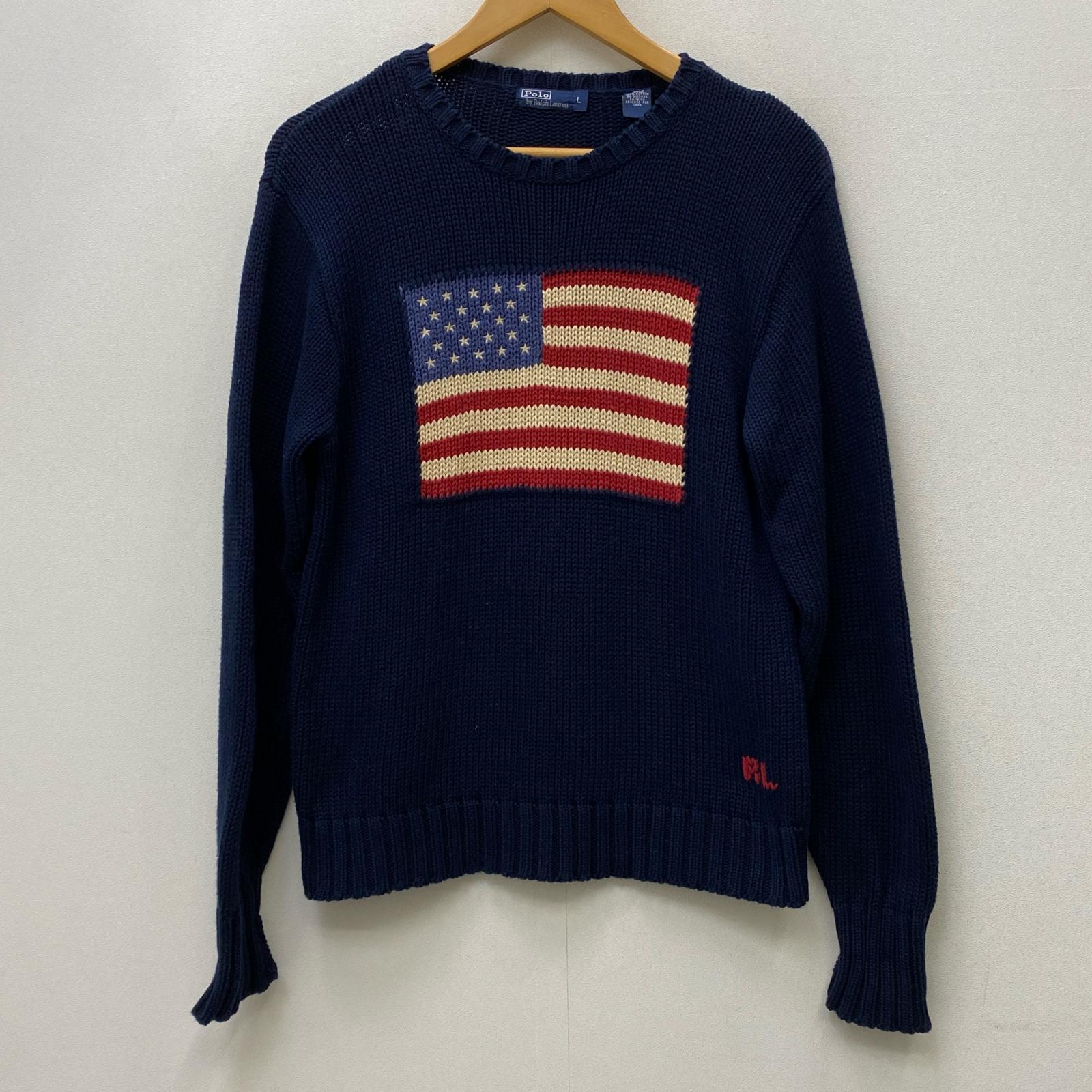 【中古】POLO RALPH LAUREN | ポロ・ラルフローレン 星条旗ニット ニット ネイビー サイズ：L【加古川店】 19,800円