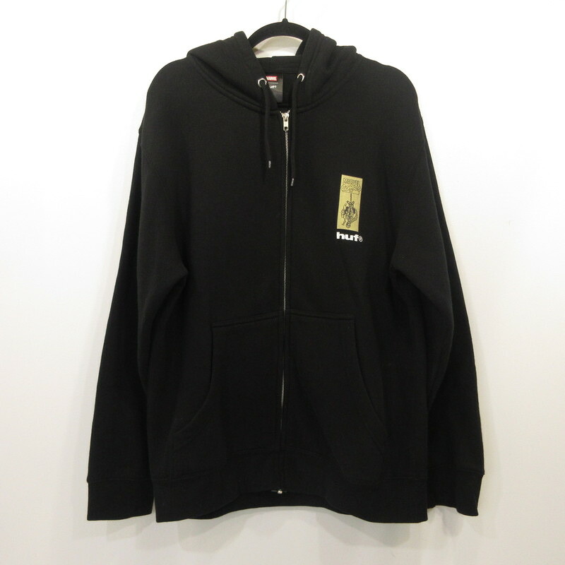 【中古】HUF | ハフ SPIDER-MAN ARACHKNIGHT FZ HOODIE パーカー PF00825 ×MARVEL ブラック サイズ：L【姫路東店】