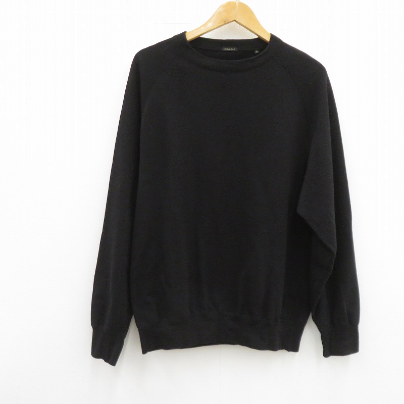 【中古】COMOLI | コモリ LWコットン裏毛クルーネック スウェット B01-05013 ブラック サイズ：2【瀬戸大橋店】