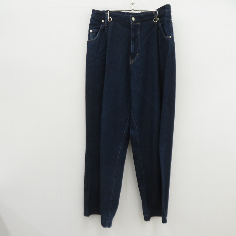 【中古】NEON SIGN | ネオンサイン Wide denim slacks “Rigid” デニムパンツ N0343 ネイビー サイズ：48【瀬戸大橋店】