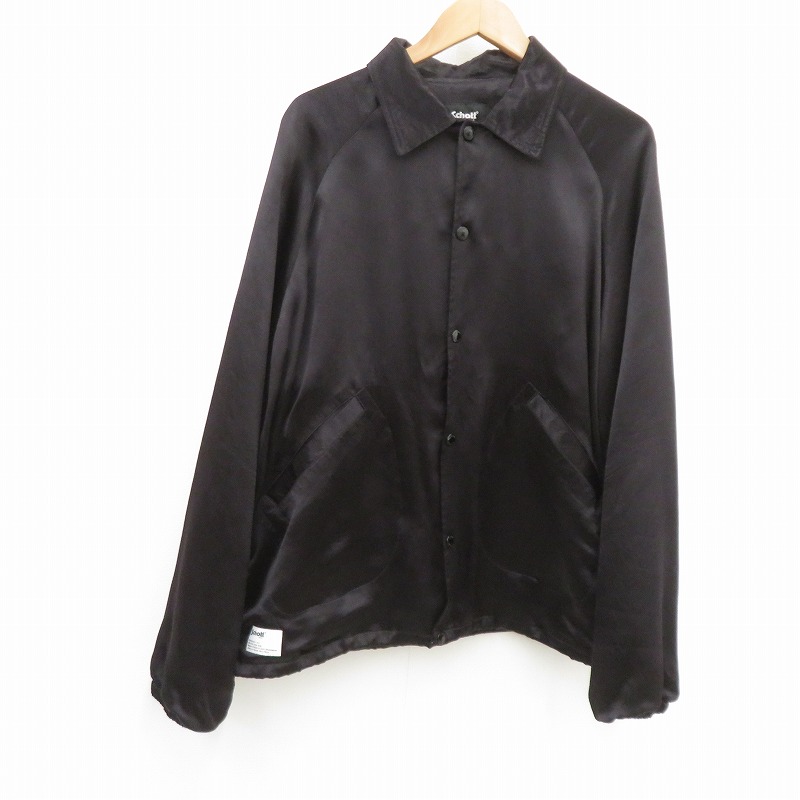 【中古】schott | ショット RAYON COACH JACKET コーチジャケット 782-5152009 ブラック サイズ：M【瀬戸大橋店】