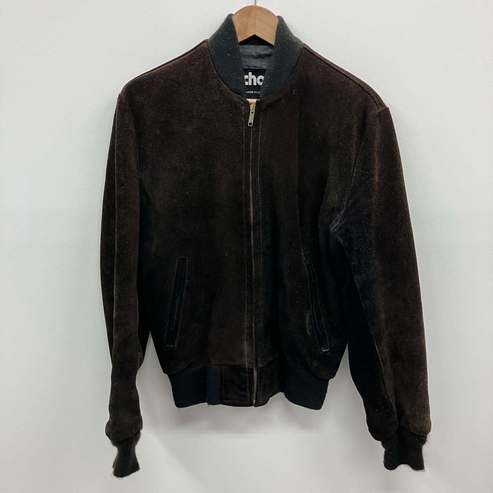 【中古】schott | 打つこと スウェードボンバージャケット ミリタリー厚地の外套 赤銅色 大きさ：36【イオン広店】