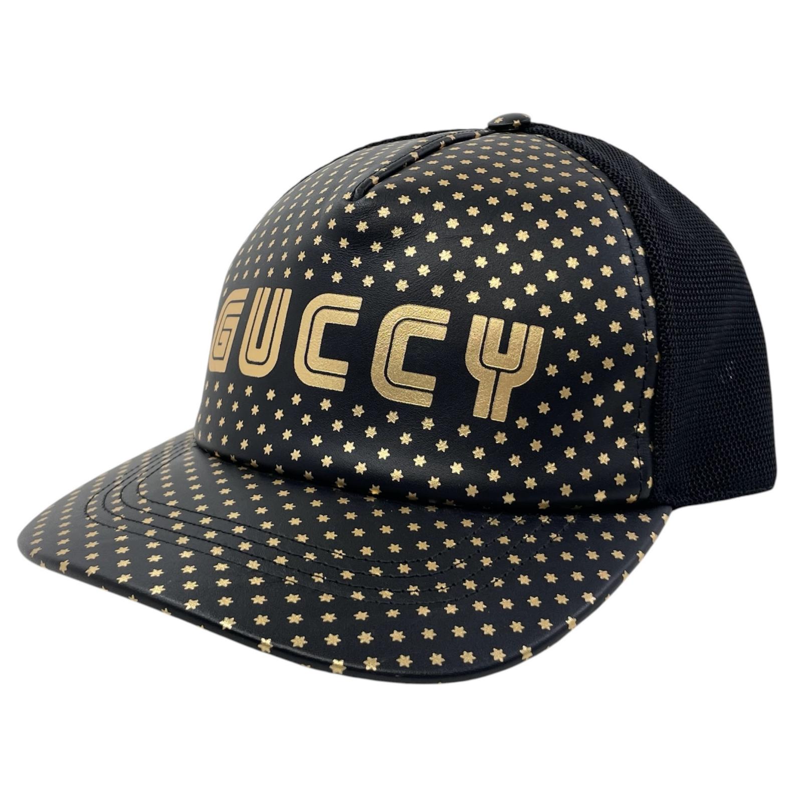 【中古】GUCCI | グッチ SEGA GUCCY 旗がしら かぶり笠 426887 黒いこと×ゴールド 大きさ：L【尾張小牧店】