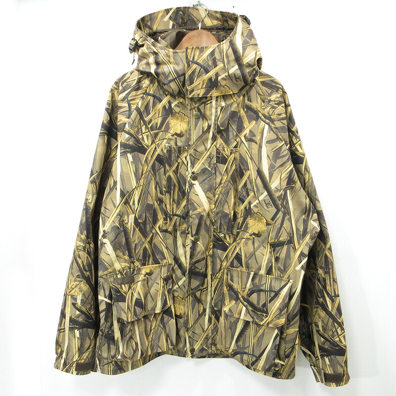 【中古】Columbia | コロンビア &times; BEAMS ビームス別注 SAUVIE ISLAND JACKET ソーヴィーアイランドジャケット 撥水総柄ハンティングジャケット マウンテンパーカー PM0864 ライトブラウン&times;ベージュ マルチカラー カモ サイズ：XL【三重本店】｜お宝市番館 17,100円
