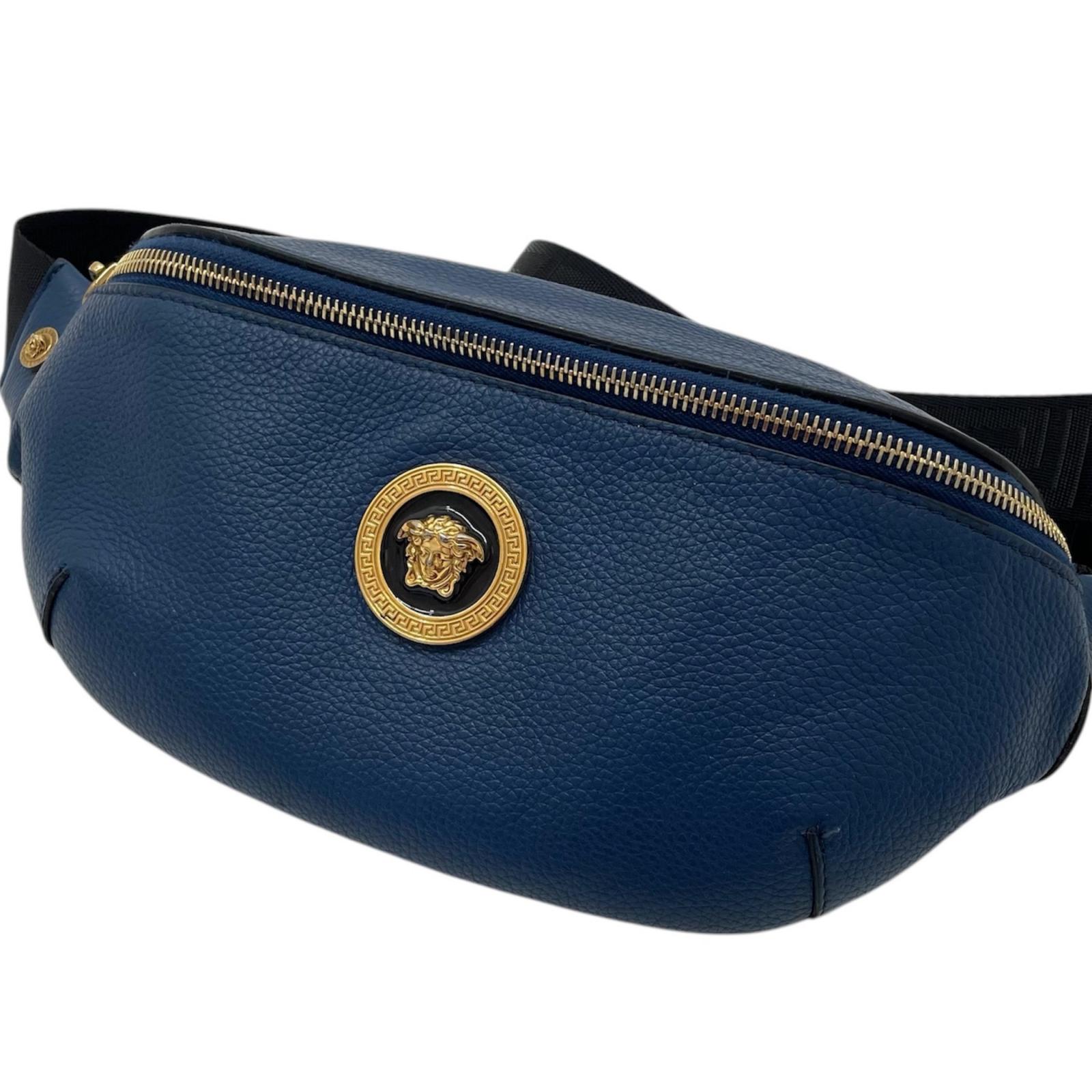 【中古】VERSACE | ヴェルサーチ ボディバッグ ウエストポーチ　1002884 ブルー【尾張小牧店】｜お宝市番館