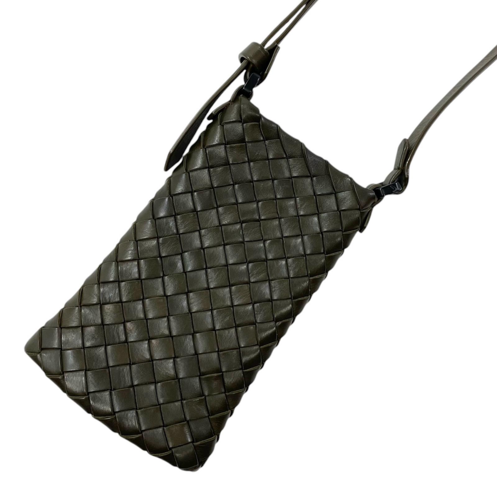 【中古】BOTTEGA VENETA | ボッテガヴェネタ イントレチャート ショルダーバッグ 567029 カーキ【尾張小牧店】