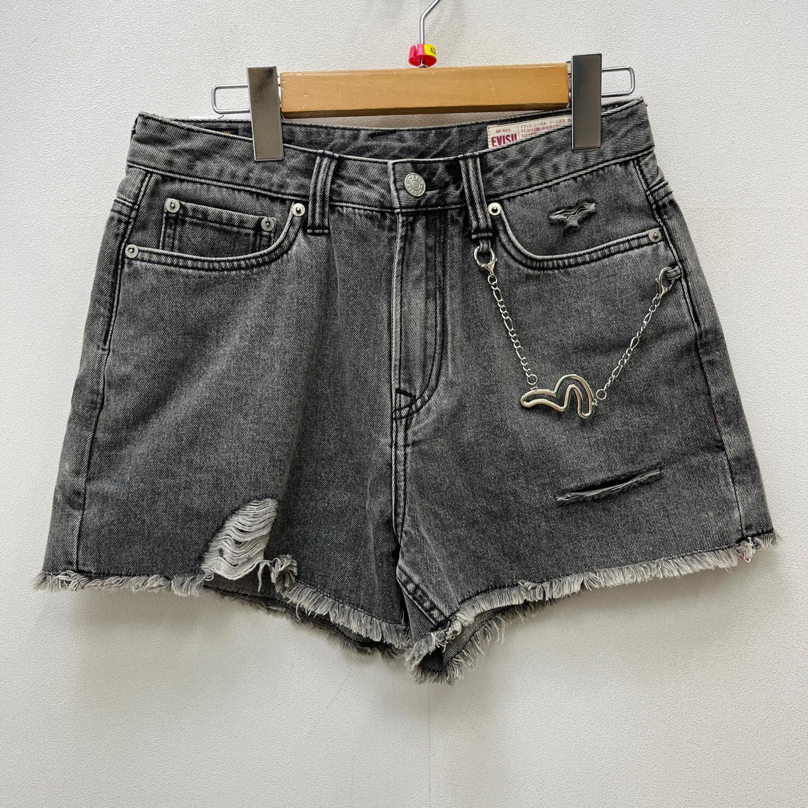 【中古】EVISU | エヴィス 大黒レギュラーフィット　ロゴと家紋オールオーバープリント ショートパンツ ブラック サイズ：27【加古川店】