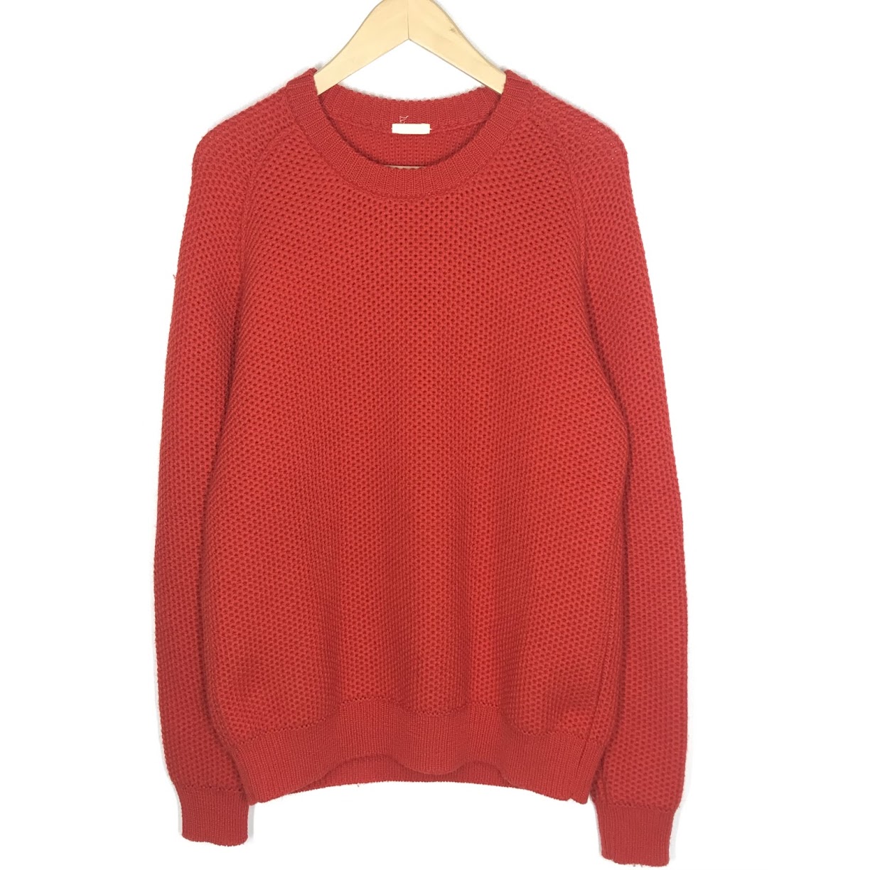 【中古】COMOLI | コモリ ウールニット 羊革パッチ付き ニット 12F-06001 レッド サイズ：2【倉吉店】