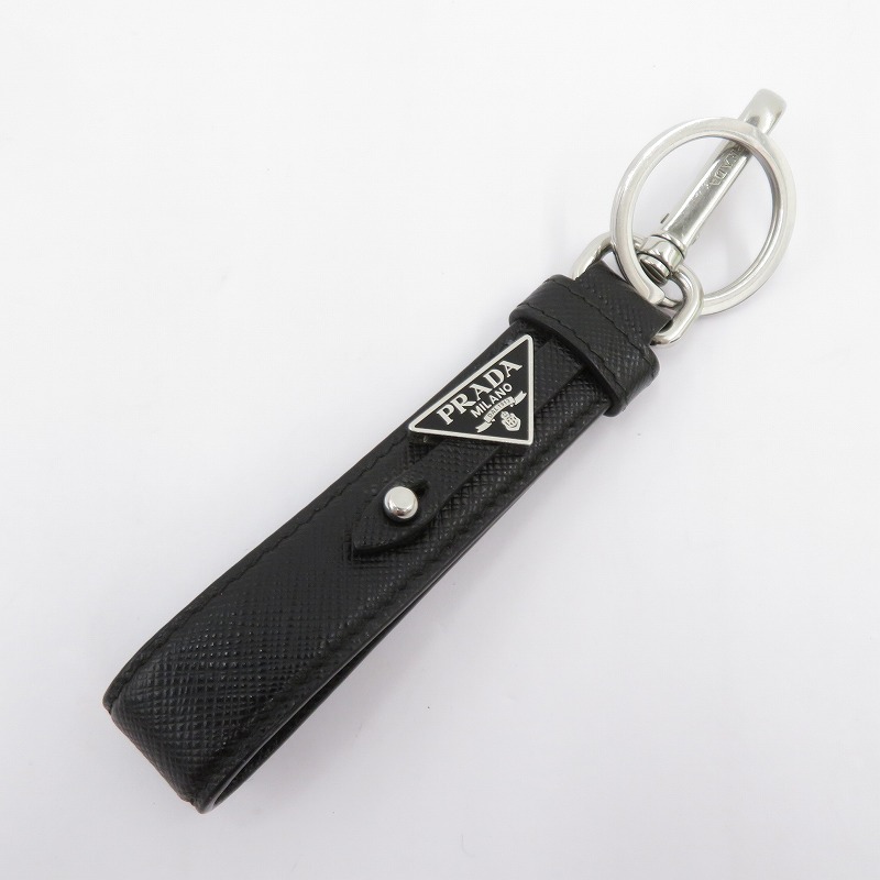 【中古】PRADA | プラダ サフィアーノ キーホルダー 2PP68T ブラック【瀬戸大橋店】
