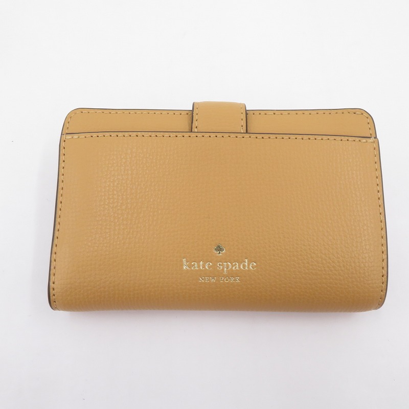 【中古】kate spade NEW YORK | ケイトスペードニューヨーク フィービー ターンロック ミディアム ウォレット 二つ折り財布 KF534 ベージュ【瀬戸大橋店】