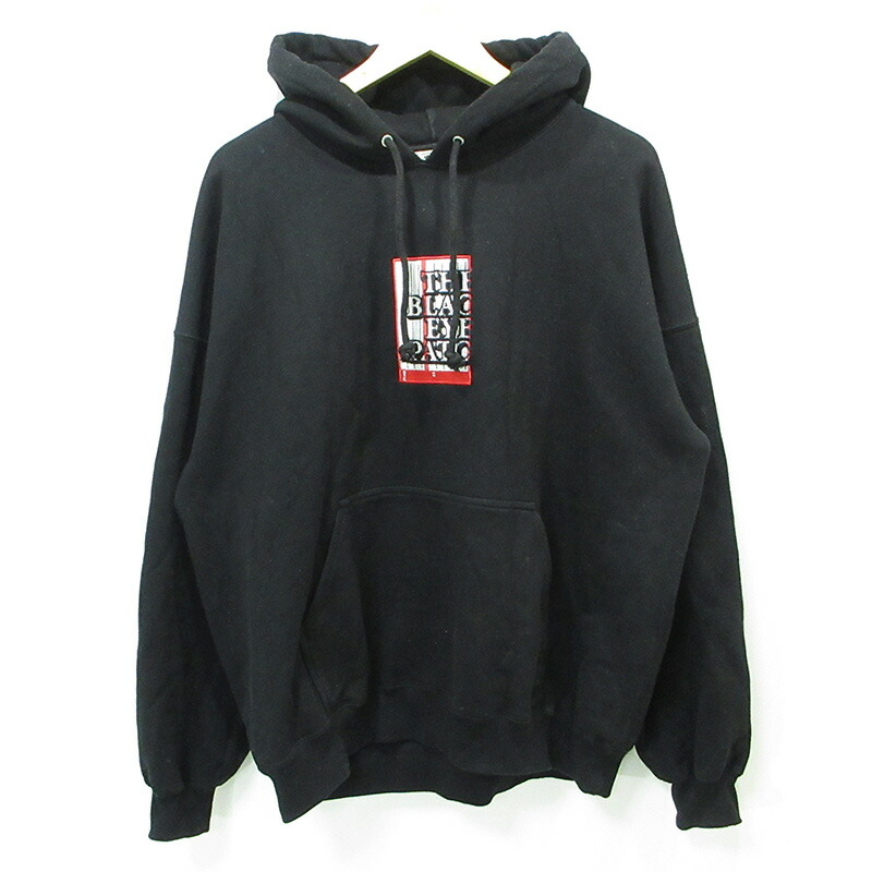 【中古】BlackEyePatch | ブラックアイパッチ ロゴタイプ刺しゅう長袖パーカー 黒いこと 大きさ：L【三重中央局】
