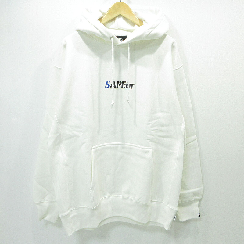 【中古】SAPEur | サプール ×Atmos アトモス ロッドマン裏起毛長袖パーカー ホワイト サイズ：XL【三重本店】
