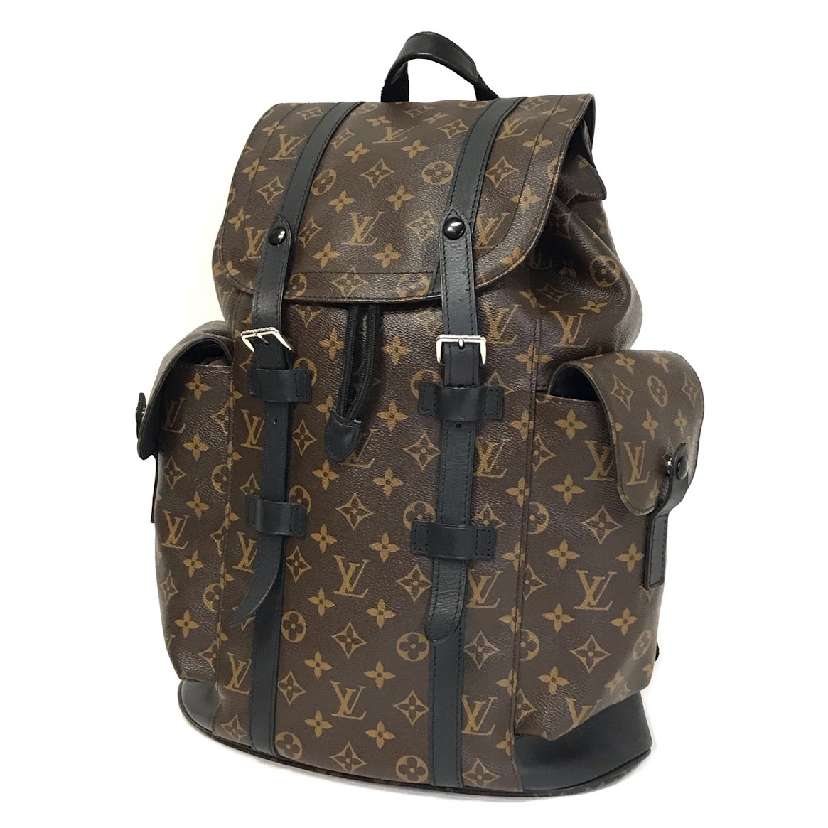 【中古】LOUIS VUITTON | ルイ・ヴィトン モノグラム マカサー クリストファーMM うしろ側風呂敷き包み 背嚢・デイパック M43735【倉吉店】