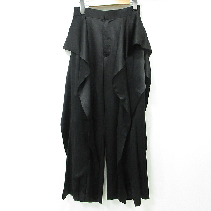【中古】 MURRAL | ミューラル Rippling slacks リッピングスラックス 裾フロントジップドレープパンツ 242-1002 ブラック サイズ：1【三重本店】