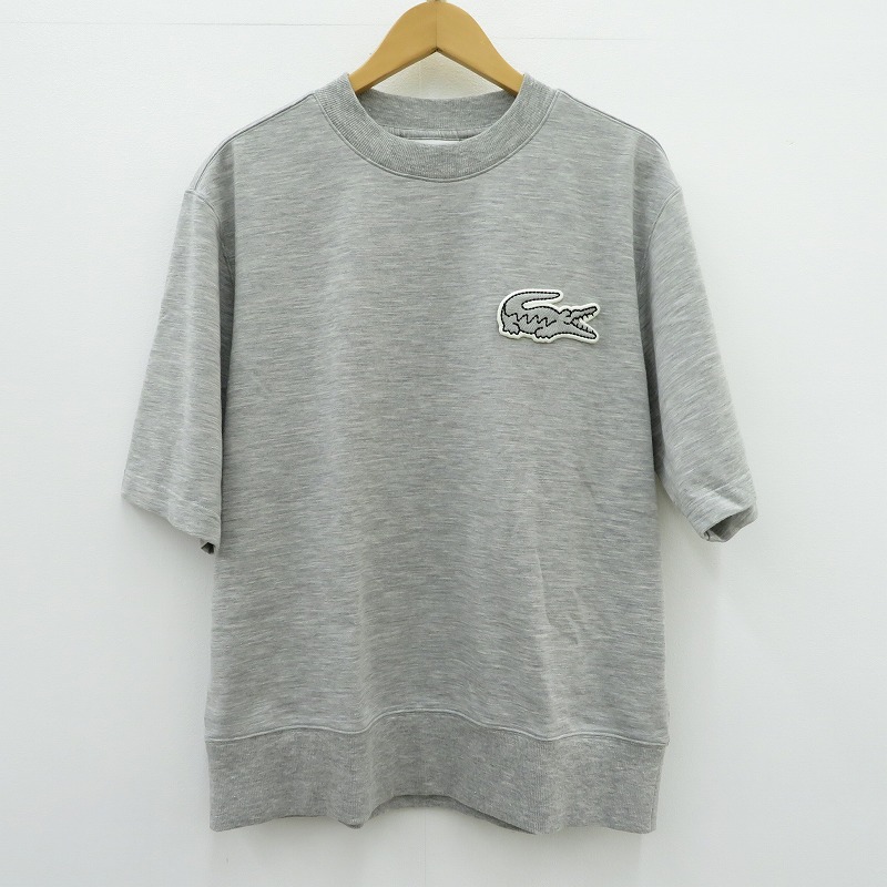 【中古】LACOSTE | ラコステ オーバーサイズクロックエンブレムスウェットTシャツ 半袖Ｔシャツ SH058LJ グレー サイズ：L【瀬戸大橋店】