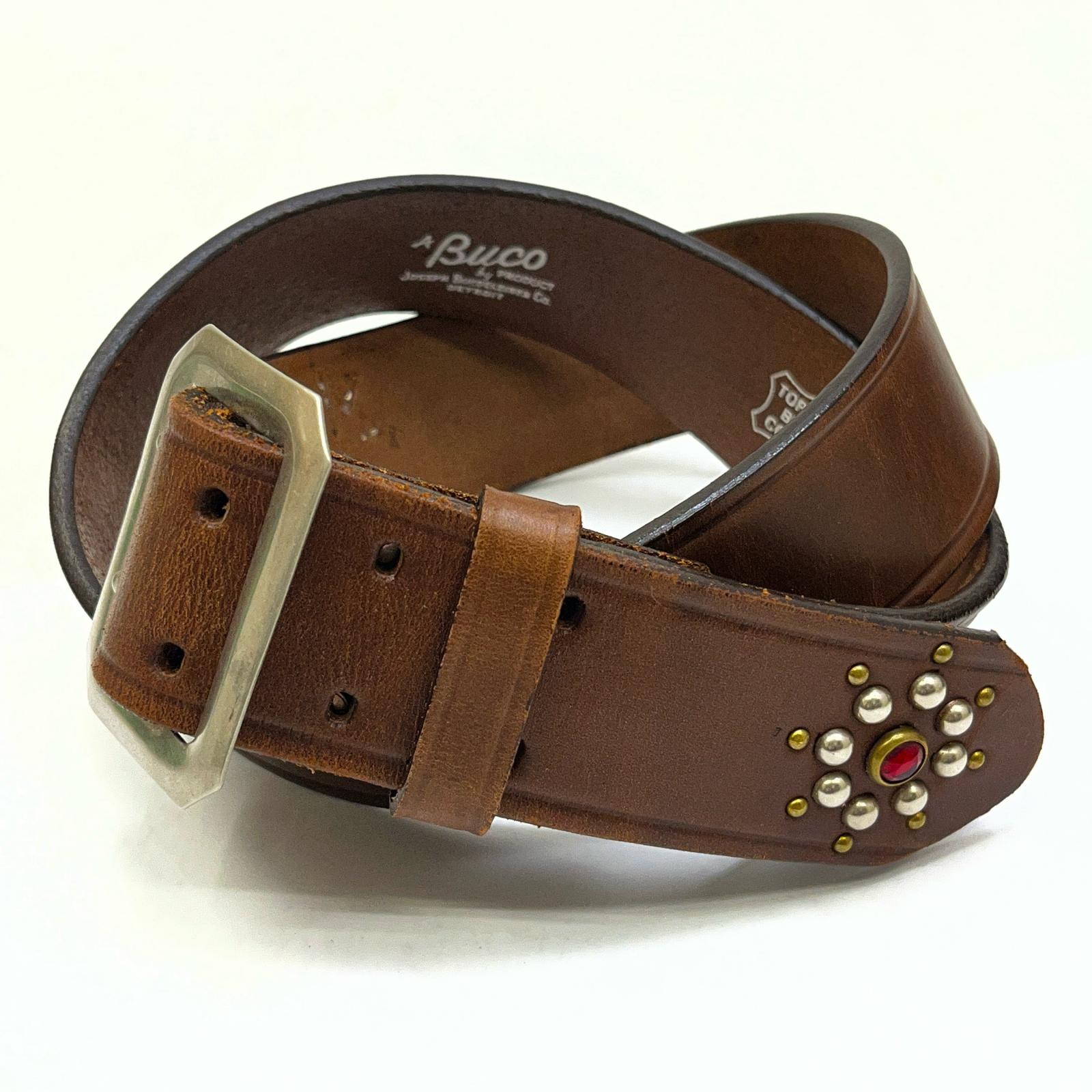 【中古】BUCO(REAL McCOY\u0027S) | ブコ スタッズベルト 胴締め 赤銅色 大きさ：36【加古川店】