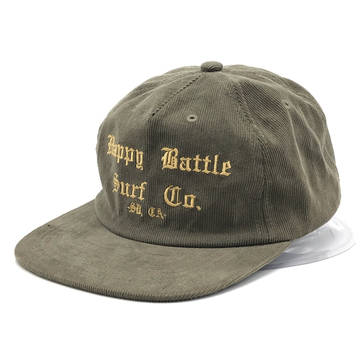 【中古】HAPPY BATTLE SURF|ハッピーバトルサーフ CORDUROY HAT コーデュロイキャップ キャップ カーキ【倉吉店】