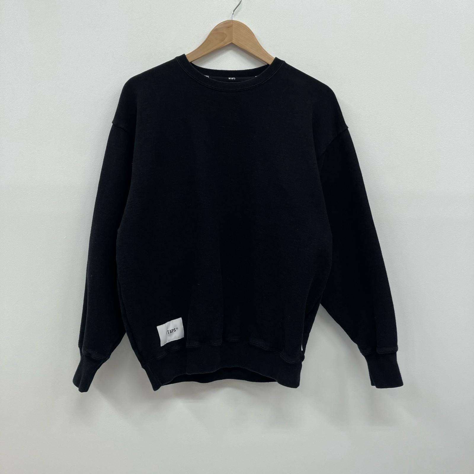 【中古】W)TAPS | ダブルタップス SIGN 02/SWEATER/COTTON スウェット 242ATDT-CSM22 ブラック サイズ：2【イオン広店】