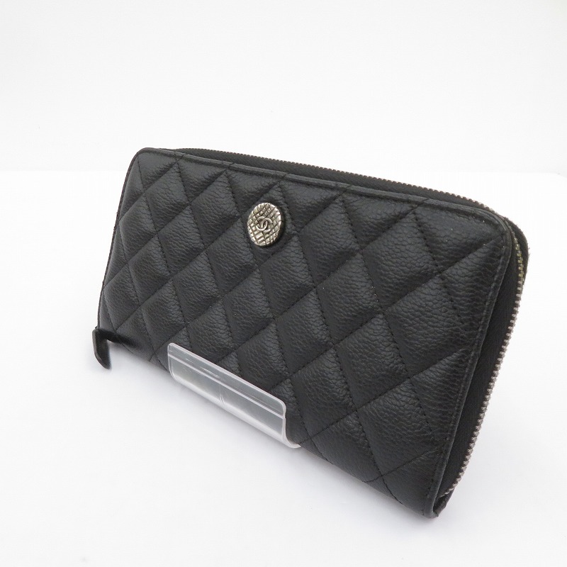 【中古】CHANEL | シャネル キャビア人はだ マトラッセ 長銭入れ A80548 黒いこと【瀬戸大橋店】