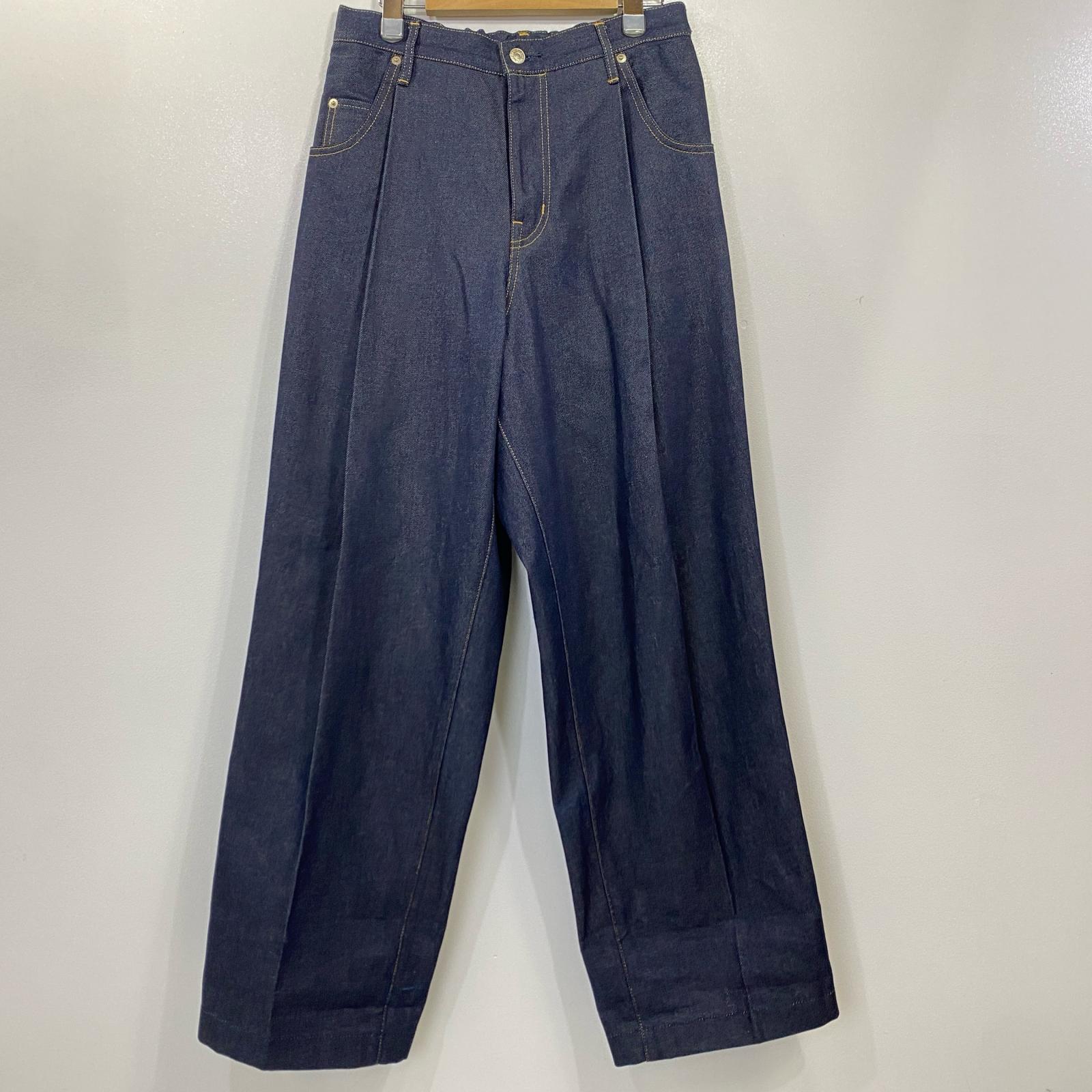 【中古】NEON SIGN | ネオンサイン Wide denim slacks “Rigid” デニムパンツ N0343 ネイビー サイズ：46【姫路東店】 7,776円