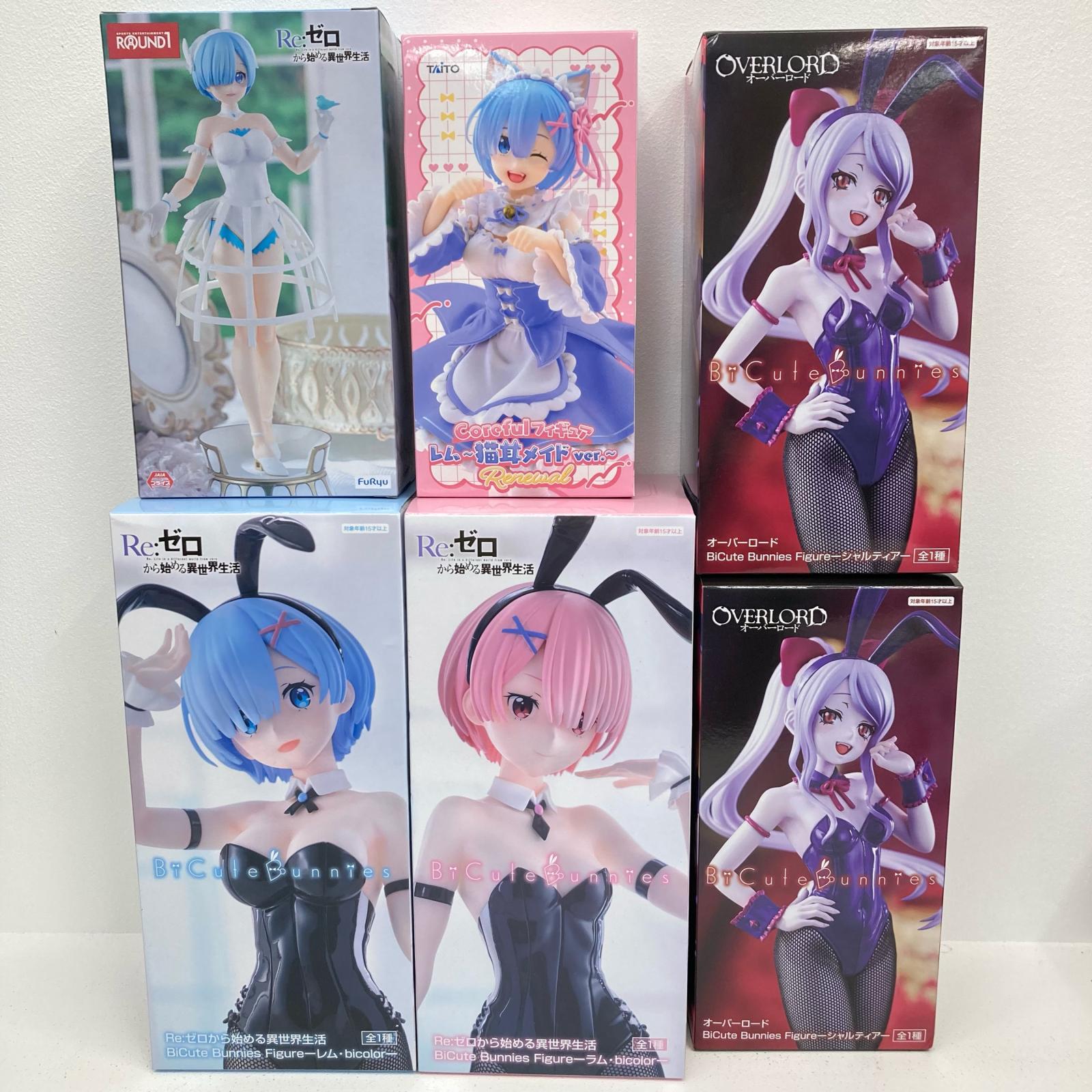 【中古】 BiCute など リゼロ オバロ 美少女フィギュア まとめセット